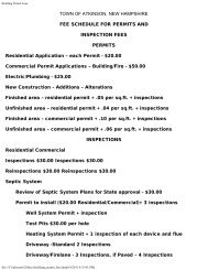 Building Permit Fees - Town Of Atkinson