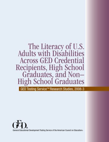 Literacy of U.S. Adults with GED Credentials (2007-2) - Key Findings