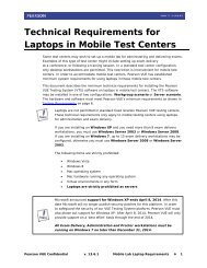 Technical Requirements for Laptops in Mobile Test Centers