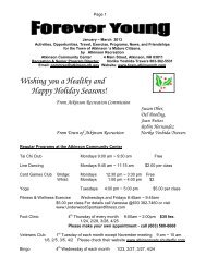 Check the Forever Young Newsletter for Details ... - Town Of Atkinson