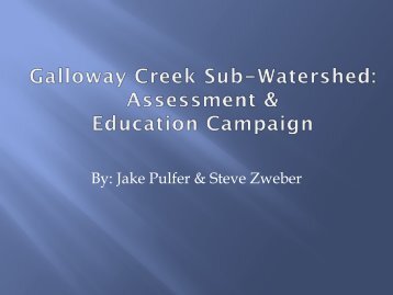 Galloway Creek Sub-Watershed: Assessment and Education ...