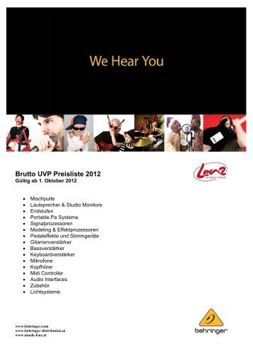 Brutto UVP Preisliste 2012 - Musik Lenz