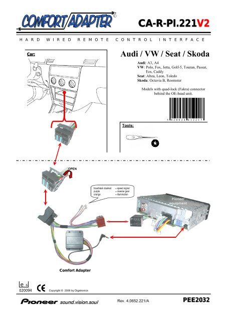 CA-R-PI.221V2 Audi / VW / Seat / Skoda PEE2032