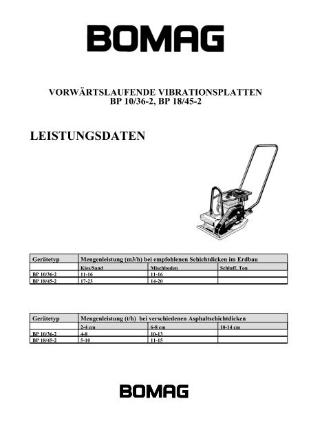 Technisches Datenblatt BP 10/36