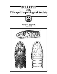 August - Chicago Herpetological Society