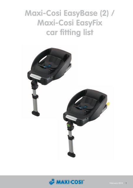 Maxi-Cosi Easybase (2) / Maxi-Cosi Easyfix car fitting list