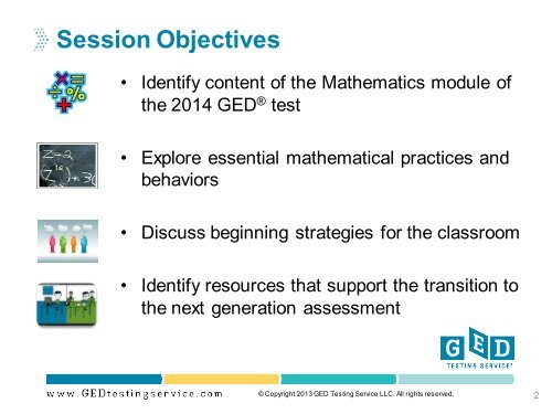 Focus on 2014 Content: Math Mastery - GED Testing Service