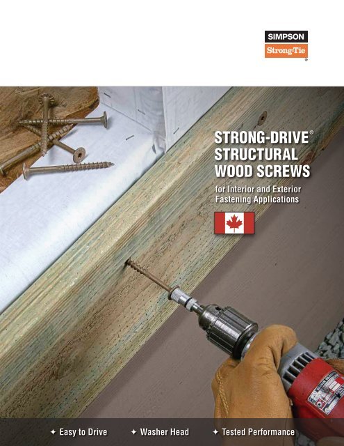Flier: Strong-DriveÂ® Structural Wood Screws for Interior and Exterior ...