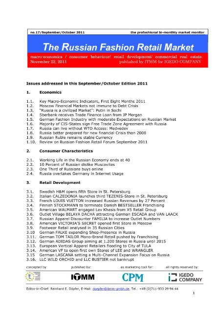 The Russian Fashion Retail Market - CPM Moscow