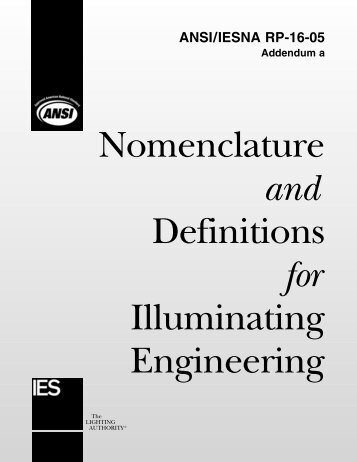 Nomenclature and Definitions for Illuminating Engineering