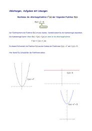 Ableitungen, Aufgaben mit LÃ¶sungen - Mathematik-Werkstatt