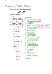 Wurzelgleichungen, Aufgaben mit LÃ¶sungen - Mathematik-Werkstatt