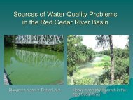 Sources of Water Quality Problems in the Red Cedar River Basin