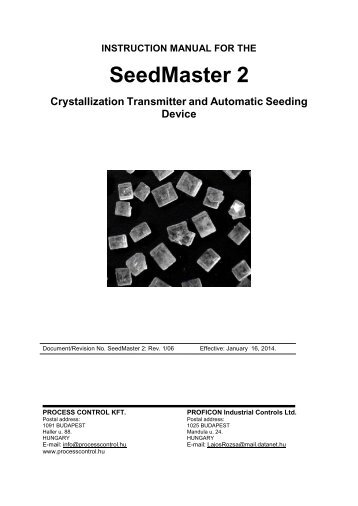 INSTRUCTION MANUAL FOR THE SeedMaster 2 ... - K-Patents
