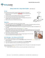 Kirby Lester KL1- Easy-Start Guide - 5DIM-3802-ESG