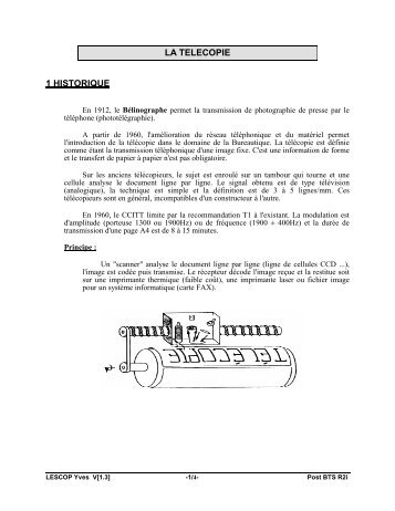 LA TELECOPIE - cours Yves LESCOP