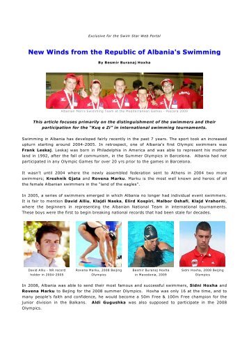 New Winds from the Republic of Albania's ... - Swimstar2000.net