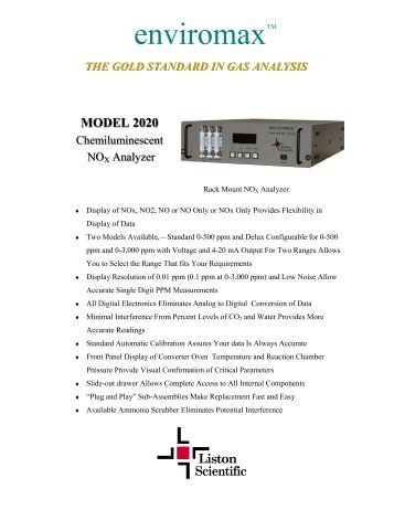 ENVIROMAX MODEL 2020 N0X BROCHURE