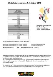 Info Flyer: Wirbelsäulengymnastik - Freizeitsport - SV Rosellen