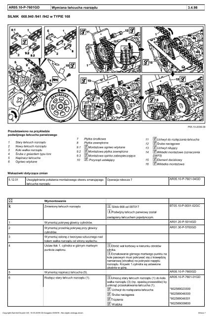 AR05.10-P-7601GD Wymiana Å aÅ cucha rozrzÄ du 3.4.98 SILNIK ...