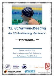 Schwimm-Meeting der SG-SchÃ¶neberg, Berlin - PSV Cottbus 90 eV ...