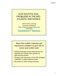 acid sulfate soil problems in the mid- atlantic and world