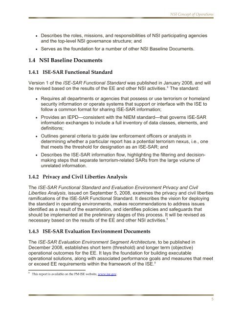 NSI Concept of Operations Version 1, December 2008