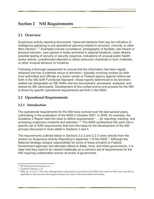 NSI Concept of Operations Version 1, December 2008