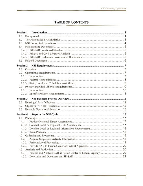 NSI Concept of Operations Version 1, December 2008