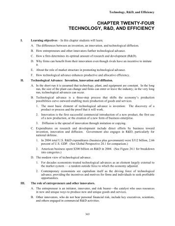 CHAPTER TWENTY-FOUR TECHNOLOGY, R&D, AND EFFICIENCY