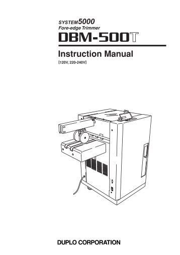 Instruction Manual - Godar Machinery