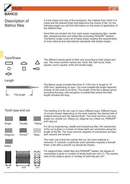Description Of Bahco Files Trade Tools Description Of Bahco Files Trade Tools