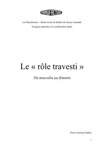 Le "rÃ´le travesti" : du masculin au fÃ©minin - HETSR