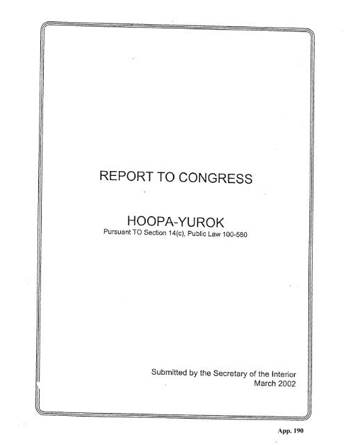 Hoopa appendix supporting summary judgment - Schlosser Law Files