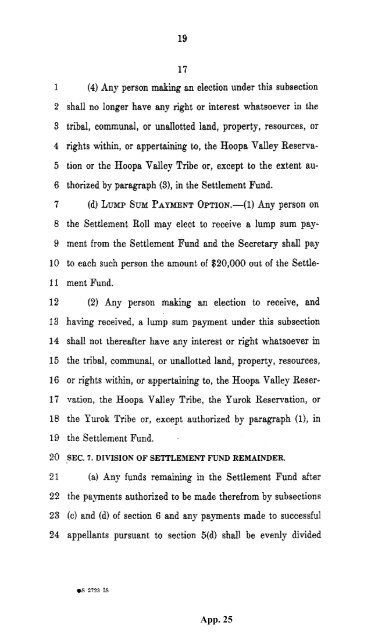 Hoopa appendix supporting summary judgment - Schlosser Law Files