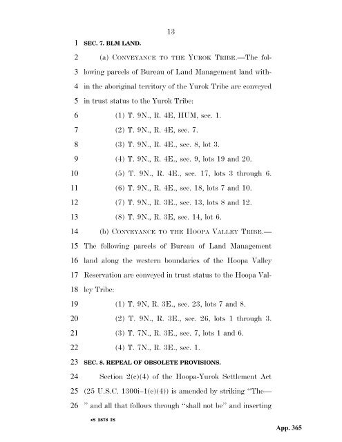 Hoopa appendix supporting summary judgment - Schlosser Law Files