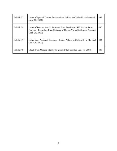 Hoopa appendix supporting summary judgment - Schlosser Law Files