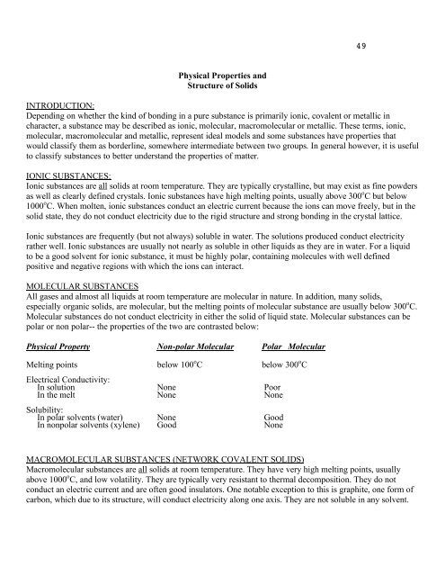 49 Physical Properties And Structure Of Solids Introduction