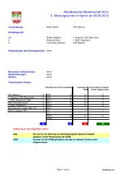 Westdeutsche Meisterschaft 2013 3. Wertungsturnier in Hamm am ...