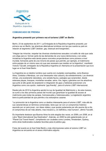 Comunicado de Prensa - Embajada de la RepÃºblica Argentina en ...