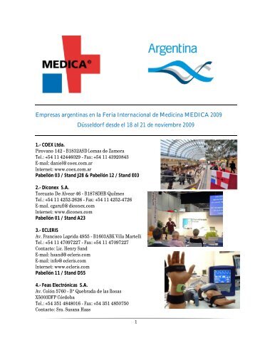 Expositores argentinos en la MEDICA 2009