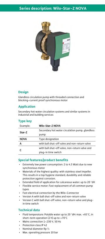 Wilo Star-Z NOVA - ConSoft