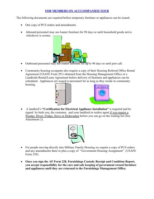 Furnishings Brochure - Loaner Furniture - Air Force Housing