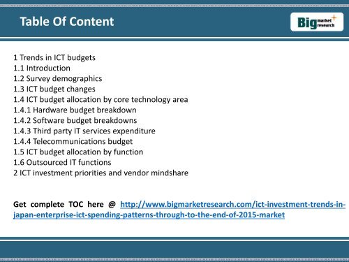 BMR : ICT investment trends in Japan - Enterprise ICT spending patterns through to the end of 2015