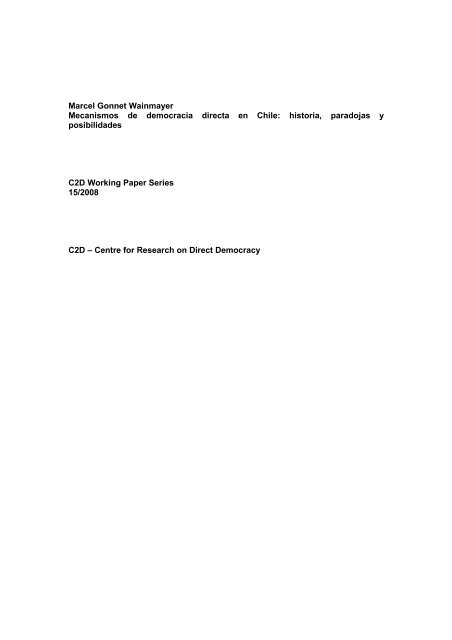 Mecanismos de democracia directa en Chile: historia ... - C2D