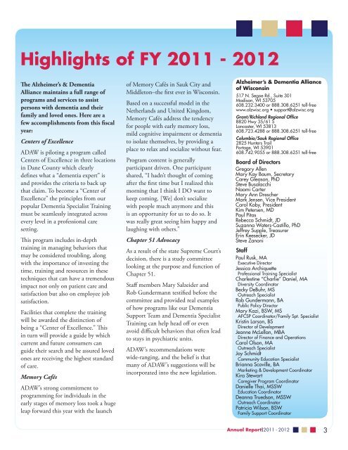 Annual Report FY 2011-12 - Alzheimer's & Dementia Alliance of ...