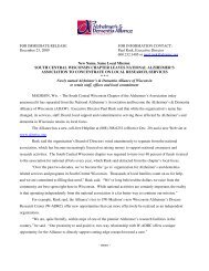 Press release on disaffiliation - Alzheimer's & Dementia Alliance of ...