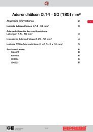 Aderendhülsen 0,14 - 50  (185) mm² - Elpress