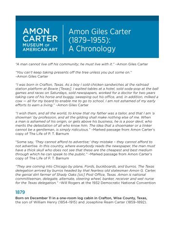 Ruth Carter Stevenson Amon Museum Amon Giles Carter Museum