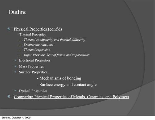 Properties of Biomaterials